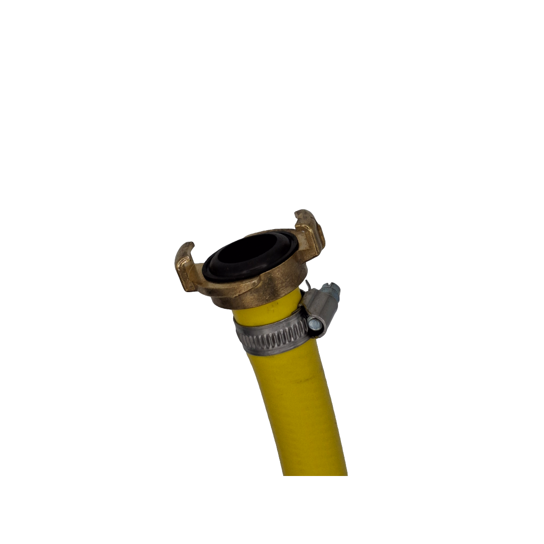 Yellow braided PVC hose for hand watering and washdown