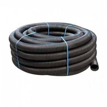 Black twinwall cable duct for underground electrical cable protection