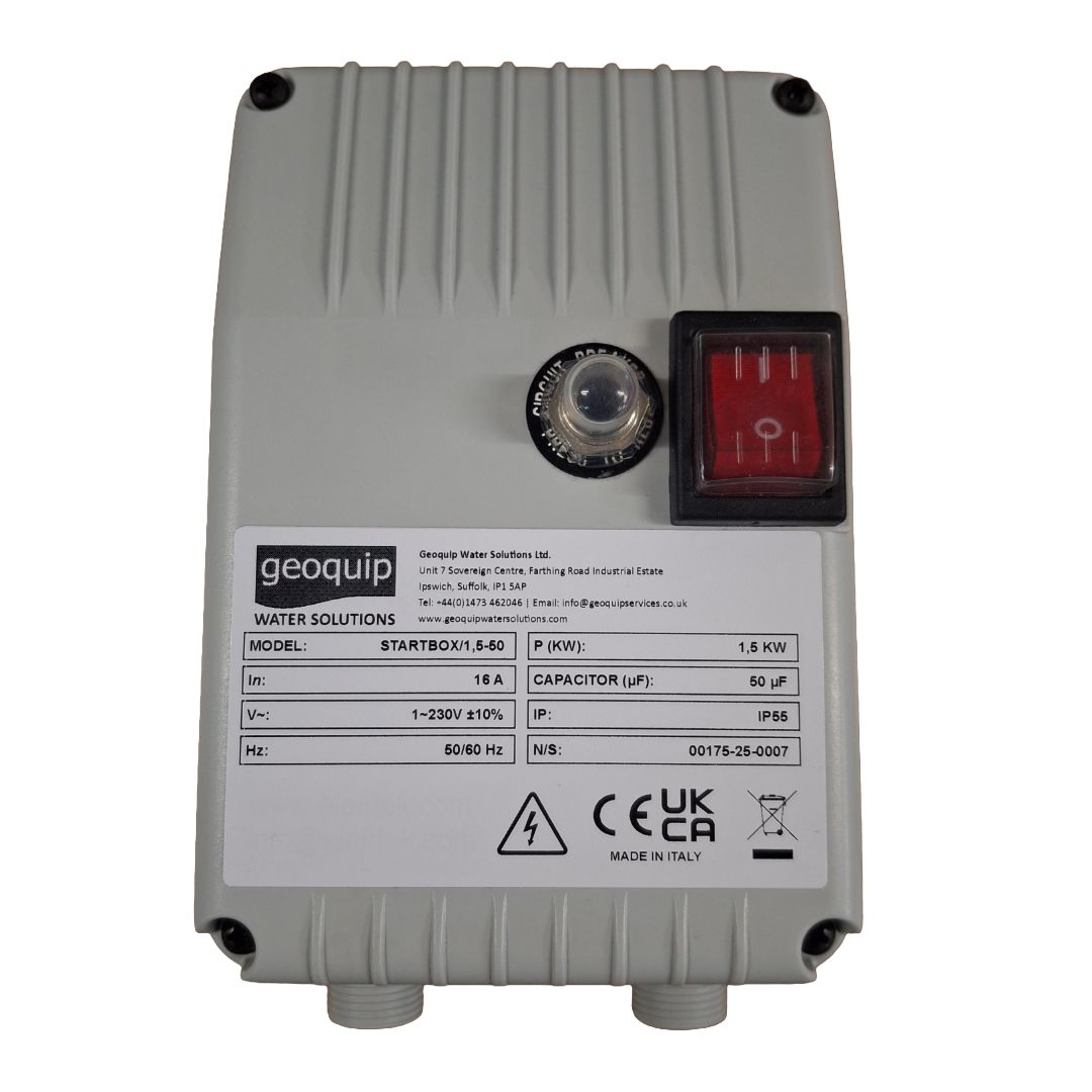 Franklin pump control capacitor box for pump protection and control
