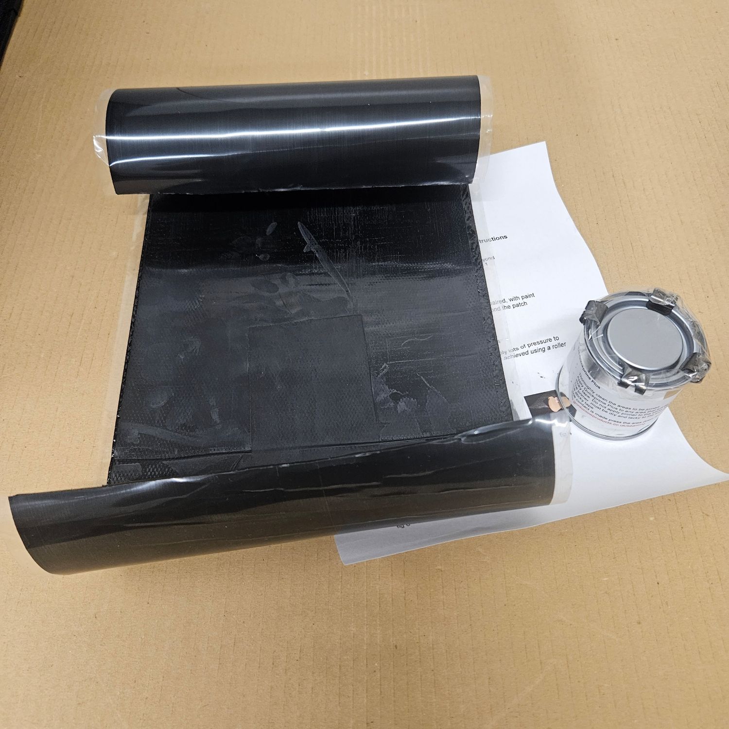 Water tank liner repair kit for tank maintenance