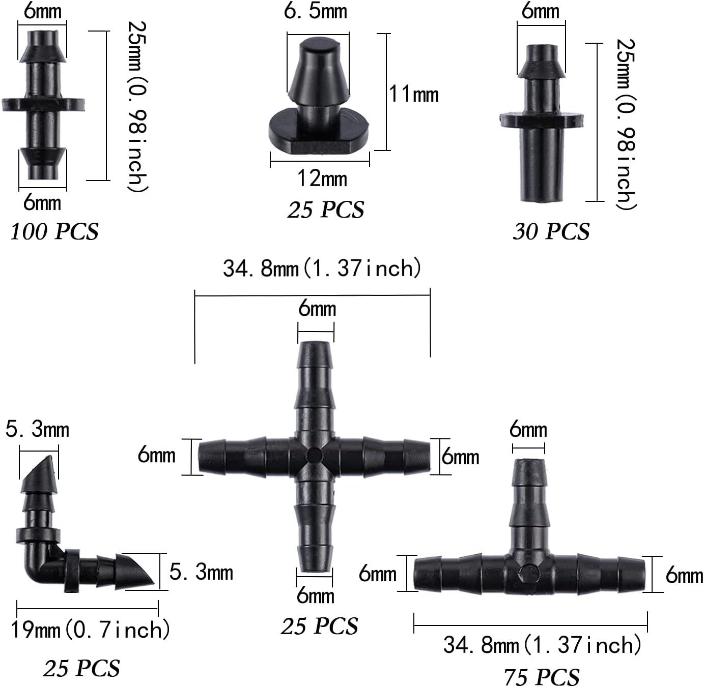 1/4" - 6mm Barb Irrigation Fittings Kit