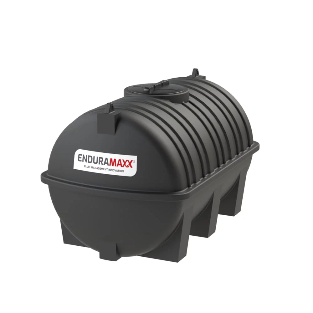 Enduramaxx 1,500-litre black static horizontal water tank, SKU 17121501.