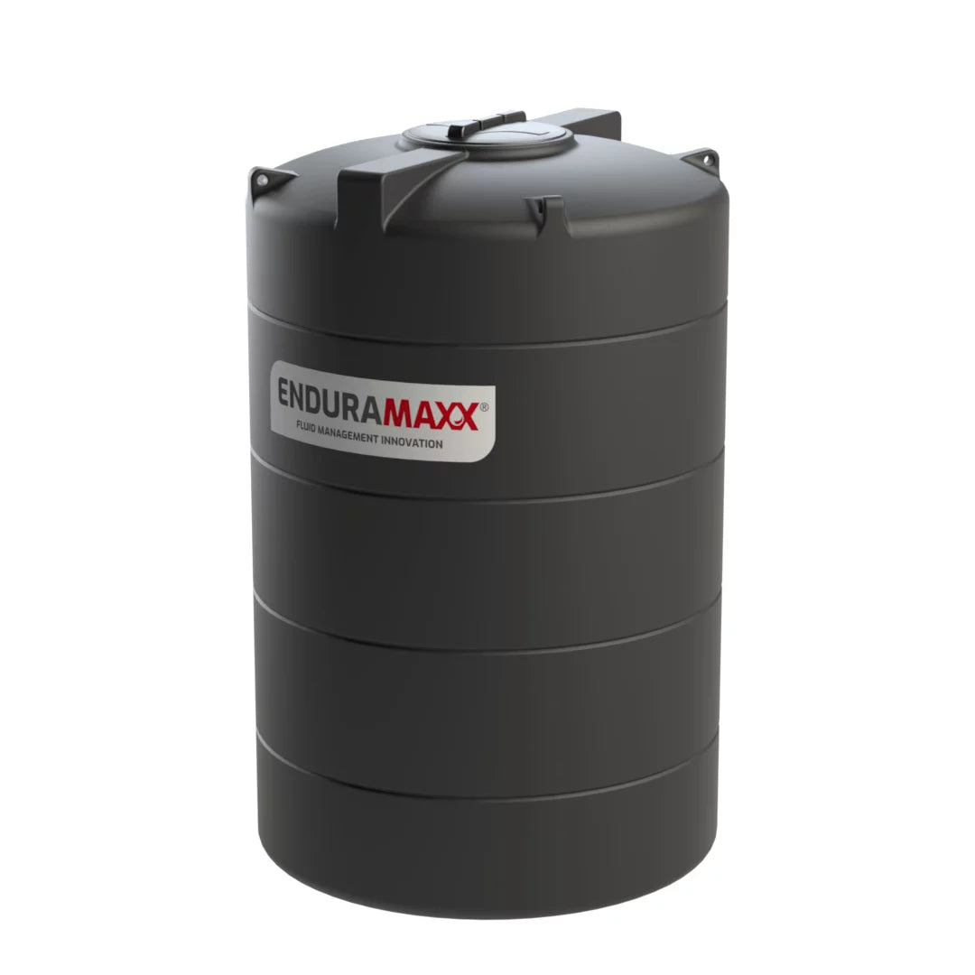 Enduramaxx Large Vertical Water Tanks — 3,000 L · non-potable · Ø1400 black tank with supplied lid