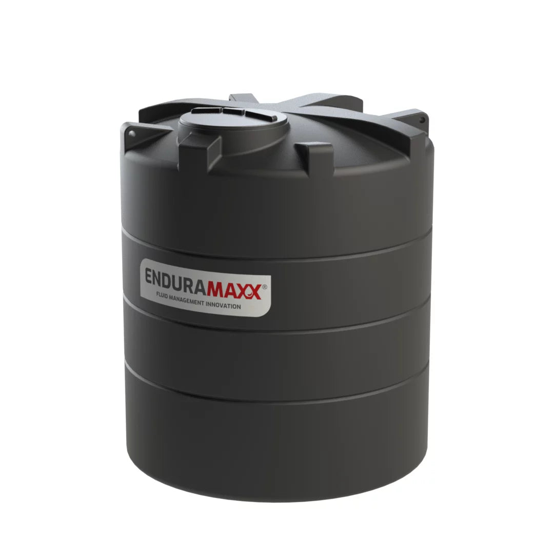Enduramaxx Large Vertical Water Tanks — 5,000 L · non-potable · Ø1900 black tank with supplied lid