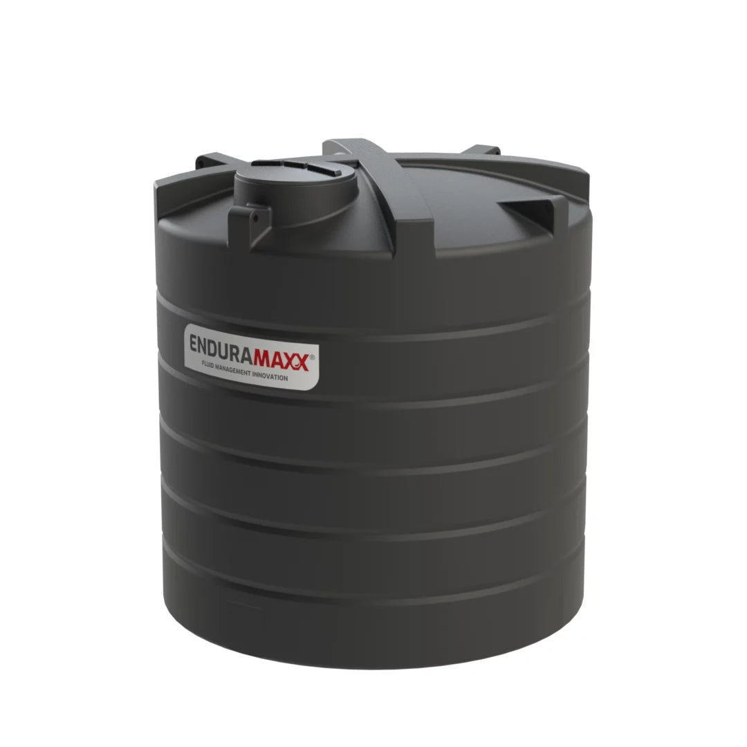 Enduramaxx Large Vertical Water Tanks — 10,000 L · non-potable · Ø2400 black tank with supplied lid