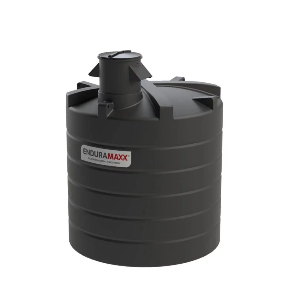 Enduramaxx Large Vertical Water Tanks — 10,000 L · CAT 5 · Ø2400 black tank with supplied lid