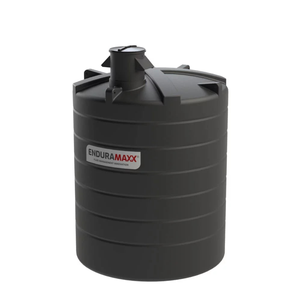 Enduramaxx Large Vertical Water Tanks — 20,000 L · CAT 5 · Ø2850 black tank with supplied lid