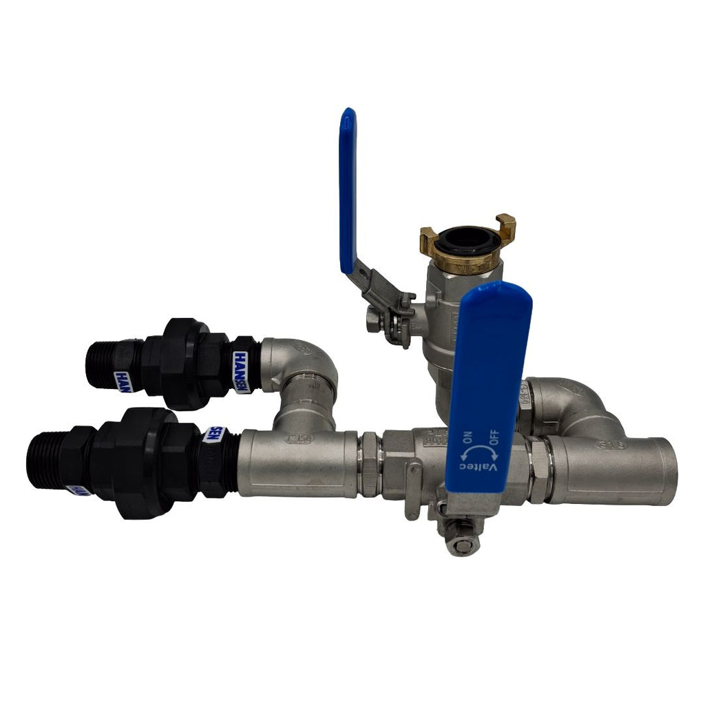 1" Stainless Steel Dual Valve with 1" Hand Point
