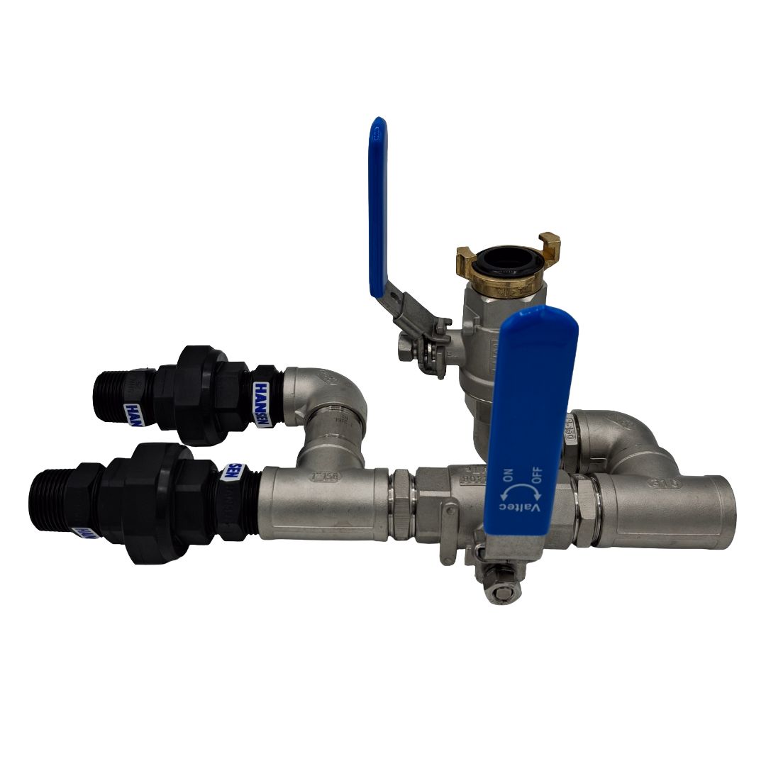 1" Stainless Steel Dual Valve with 1" Hand Point