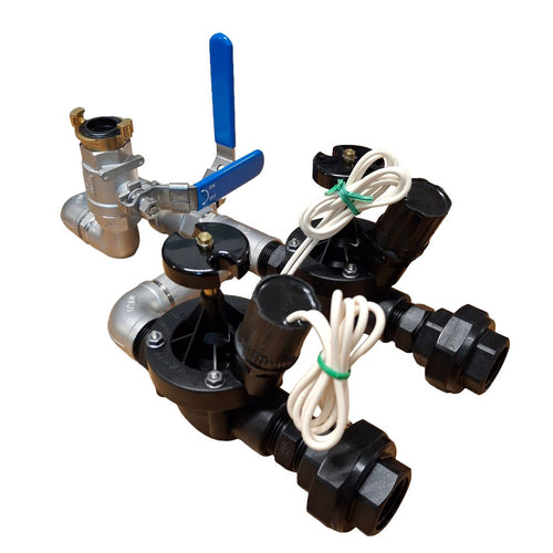 1" Stainless Steel Dual Valve with 1" Hand Point inc Rain Bird PEB Solenoid Valves
