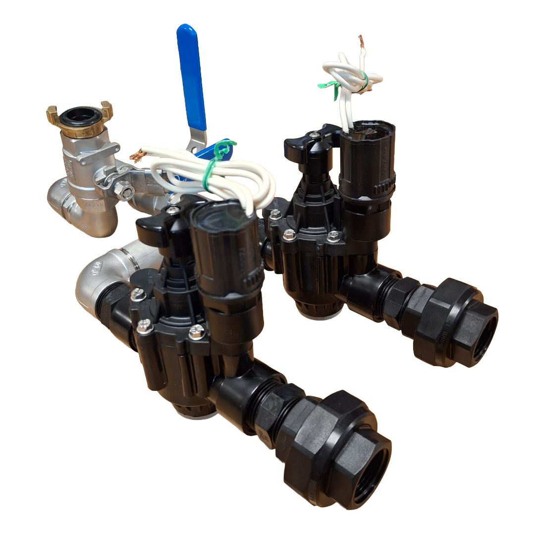 1" Stainless Steel Dual Valve with 1" Hand Point inc Rain Bird PGA Solenoid Valves