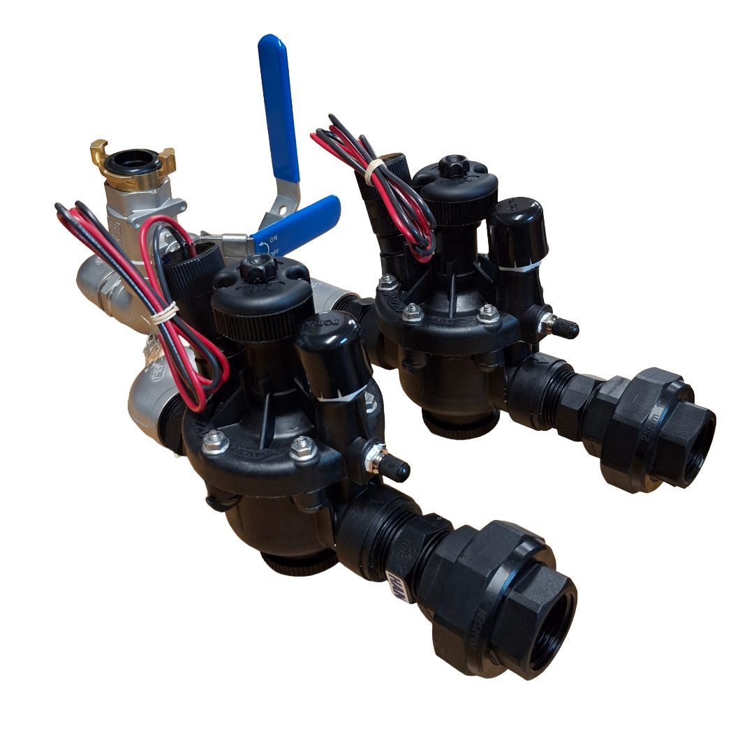 1" Stainless Steel Dual Valve with 1" Hand Point inc Toro P220 24VAC Solenoid Valves
