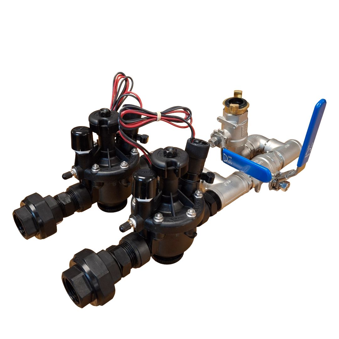 1" Stainless Steel Dual Valve with 1" Hand Point inc Toro P220 24VAC Solenoid Valves