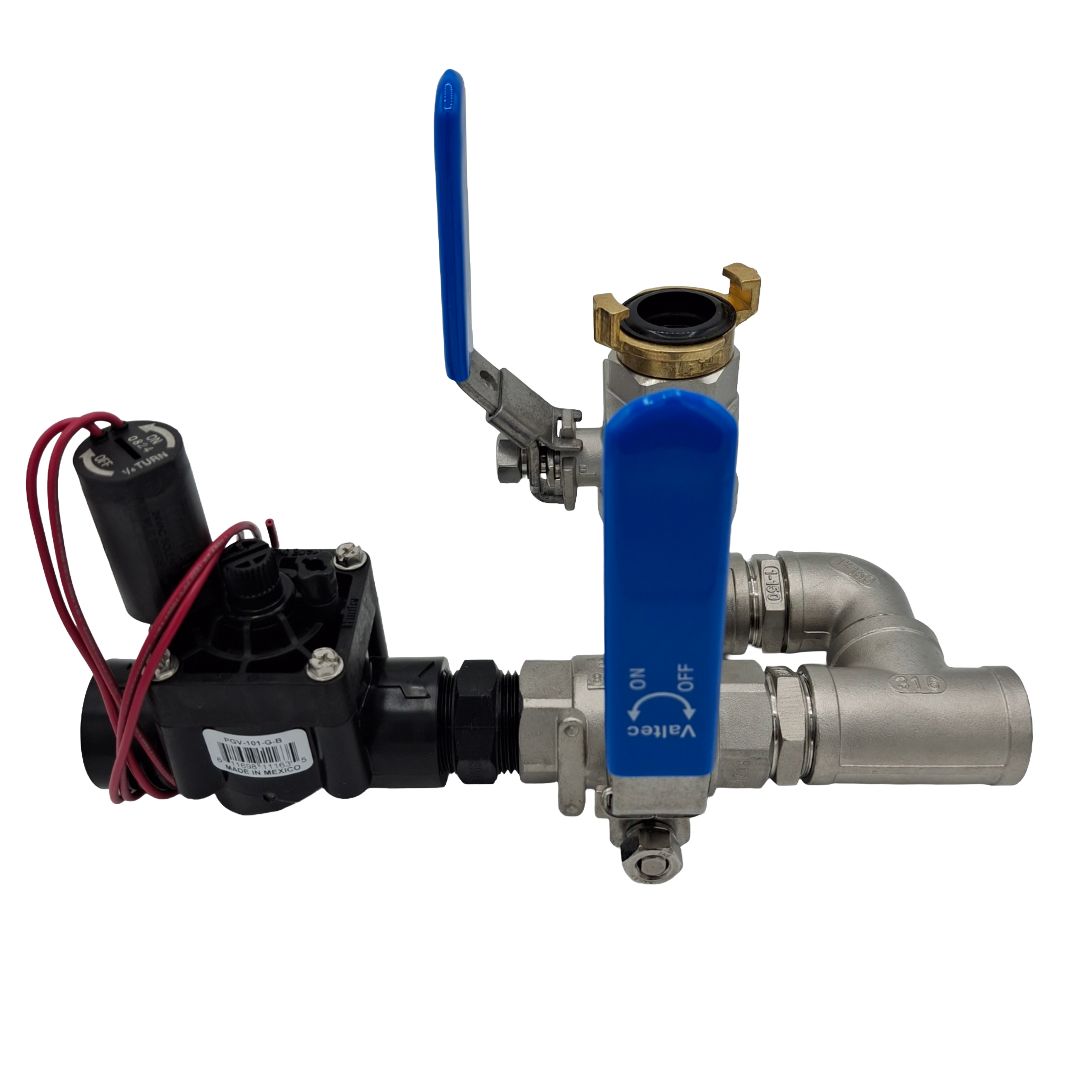 1" Stainless Steel Valve with 1" Hand Point inc Hunter PGV Solenoid Valve