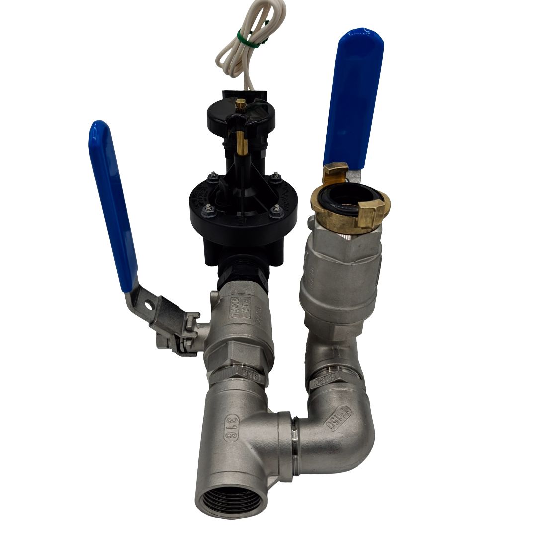 1" Stainless Steel Valve with 1" Hand Point inc Rain Bird PEB Solenoid Valve