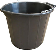 Black Plastic Builders Bucket 3 Gallon 14 Litre Water