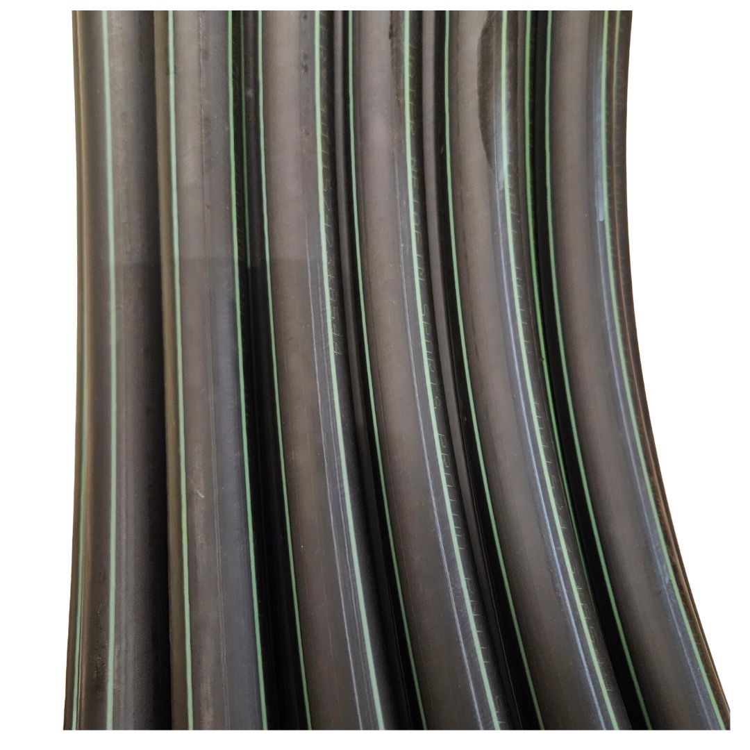 Black with Green Stripe Poly Pipe