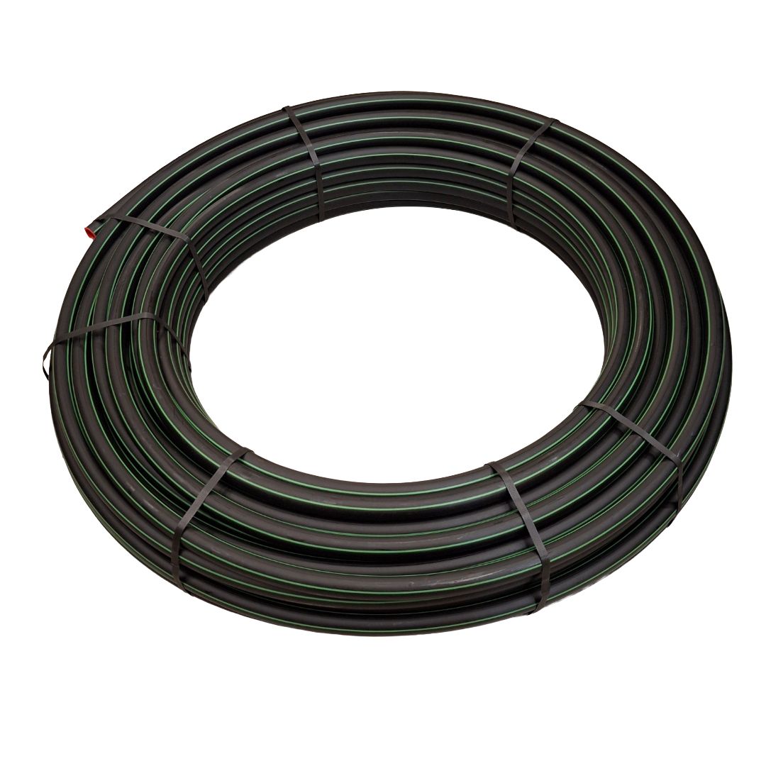 Black with Green Stripe Poly Pipe