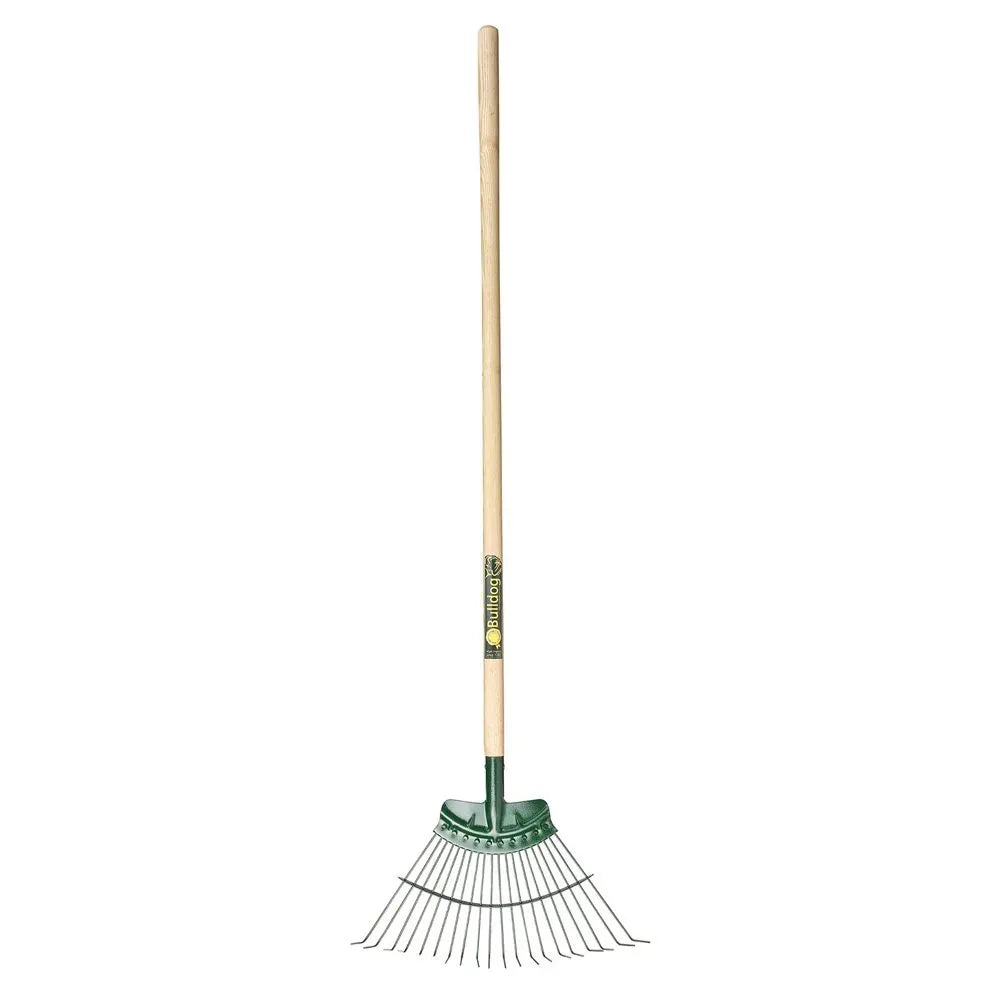 Bulldog Springbok Lawn Rake 48" - 20 Tines - Straight Hardwood Handle