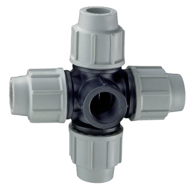 Plasson Cross with Threaded Female Offtake