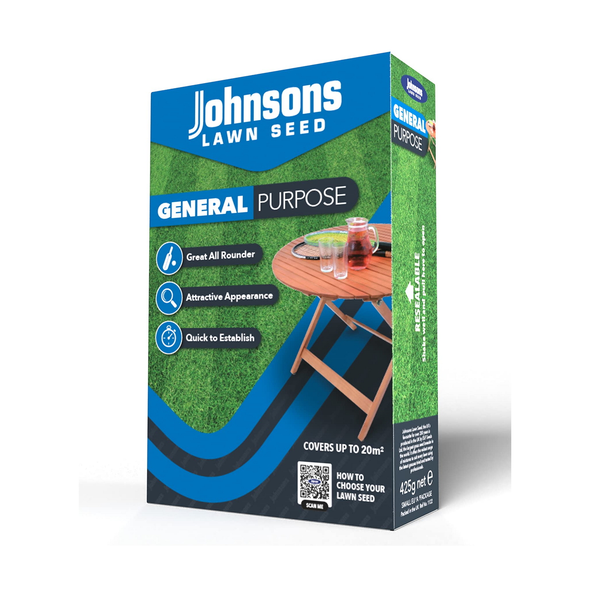 Johnsons General Purpose Lawn Seed - 425 g / 20 m² - single 425g box