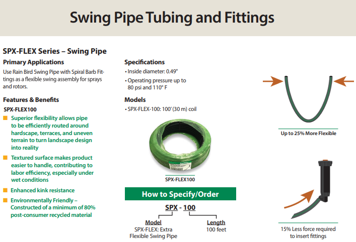 Rain Bird SPX Flex Swing Pipe