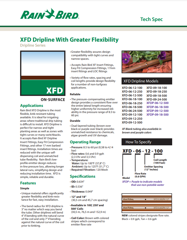 Rain Bird XFD Above Ground Dripline