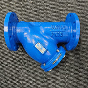 Y-Strainer DN100 4" PN16 Cast Iron Epoxy Coated Flanged 3mm Stainless Screen
