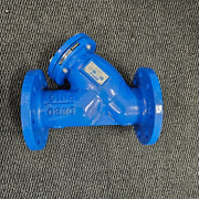 Y-Strainer DN80 3" PN16 Cast Iron Epoxy Coated Flanged 3mm Stainless Screen