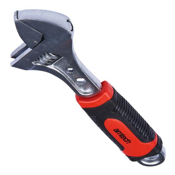 Amtech 200 mm adjustable wrench with cushioned grip