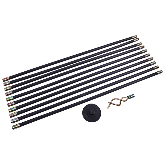 Amtech 12-piece drain rod set with rods, plunger and worm screw