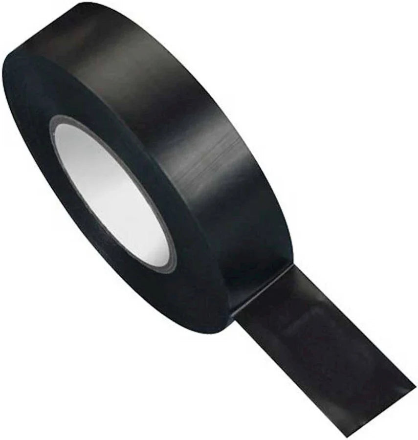 Black insulation tape single roll, available in eight colours
