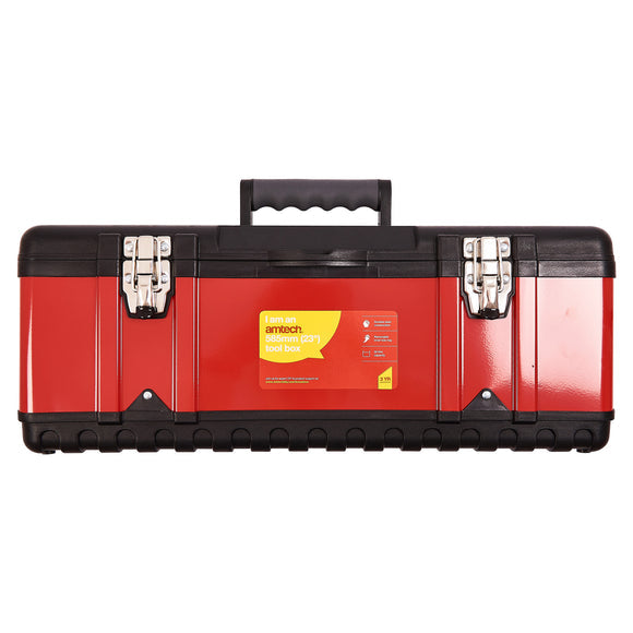 Amtech N0150 metal tool box with removable tray