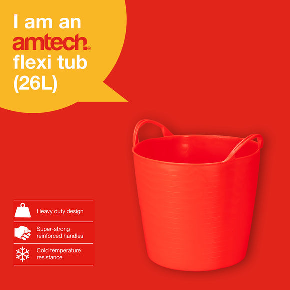 Amtech N3025 red Flexitub with reinforced handles