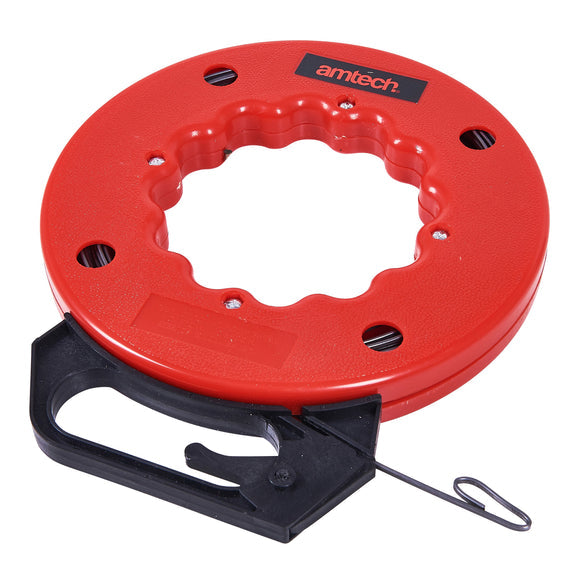 Amtech S4190 15 m spring-steel fish tape