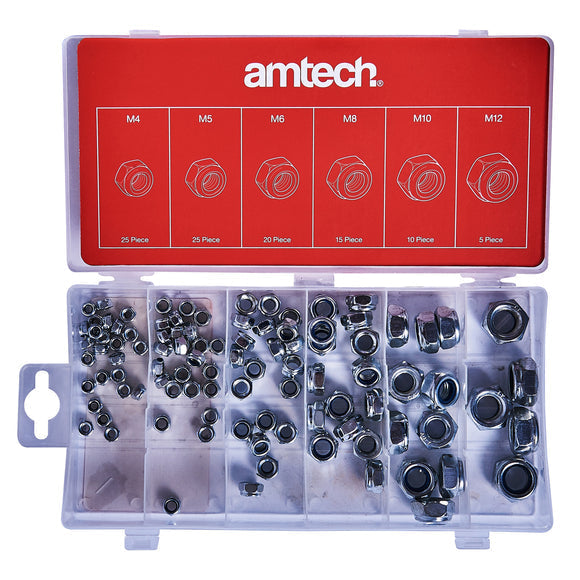 Amtech S6220 nylon-insert locking nuts in organiser