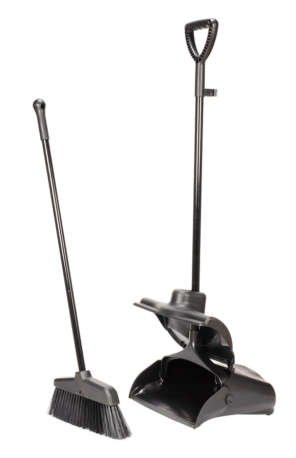 Amtech U8005 heavy-duty broom and wheeled dustpan set