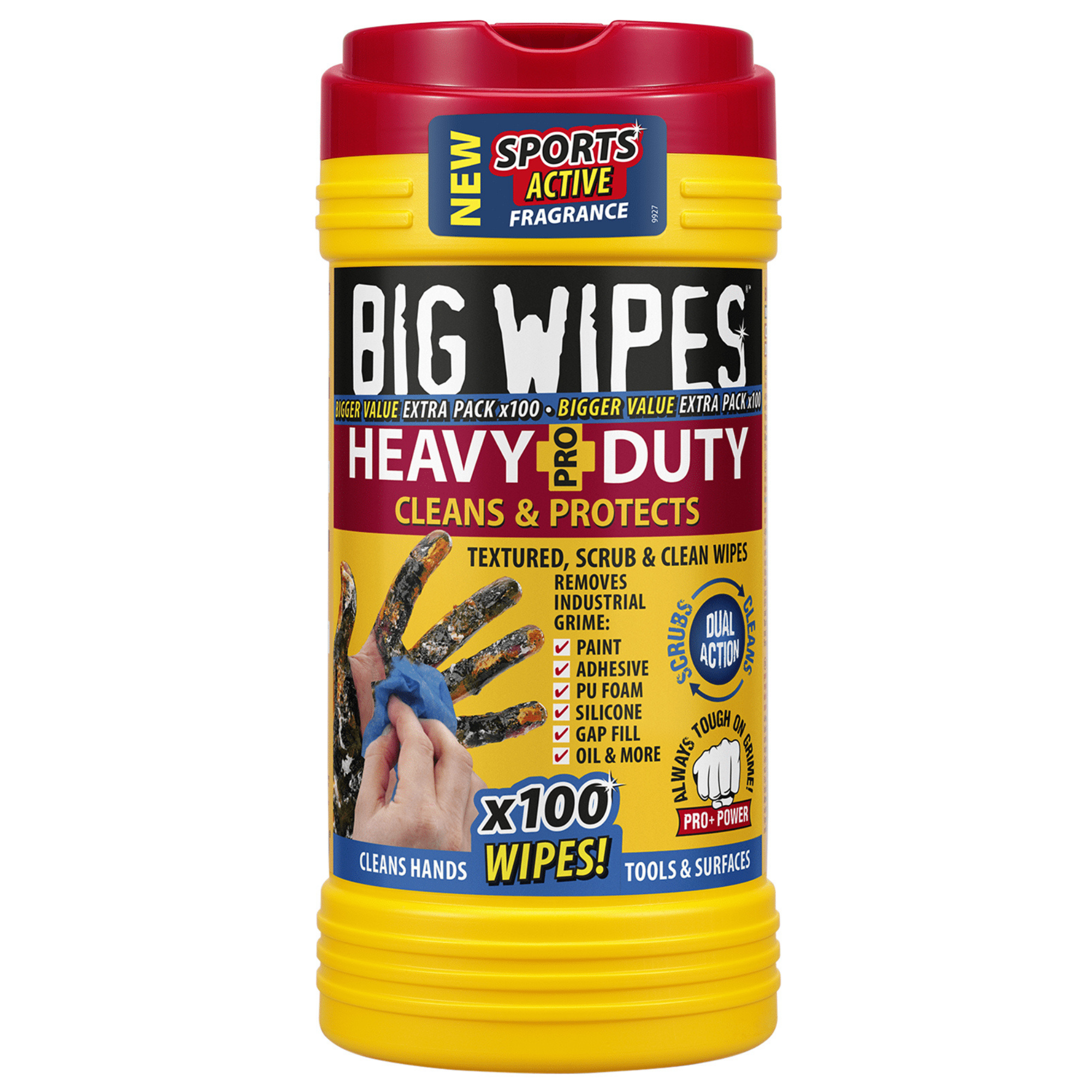 Big Wipes Heavy-Duty Pro+ tub of 100 cleaning wipes