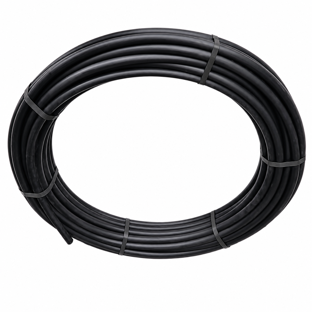 Black polyethylene irrigation pipe coil