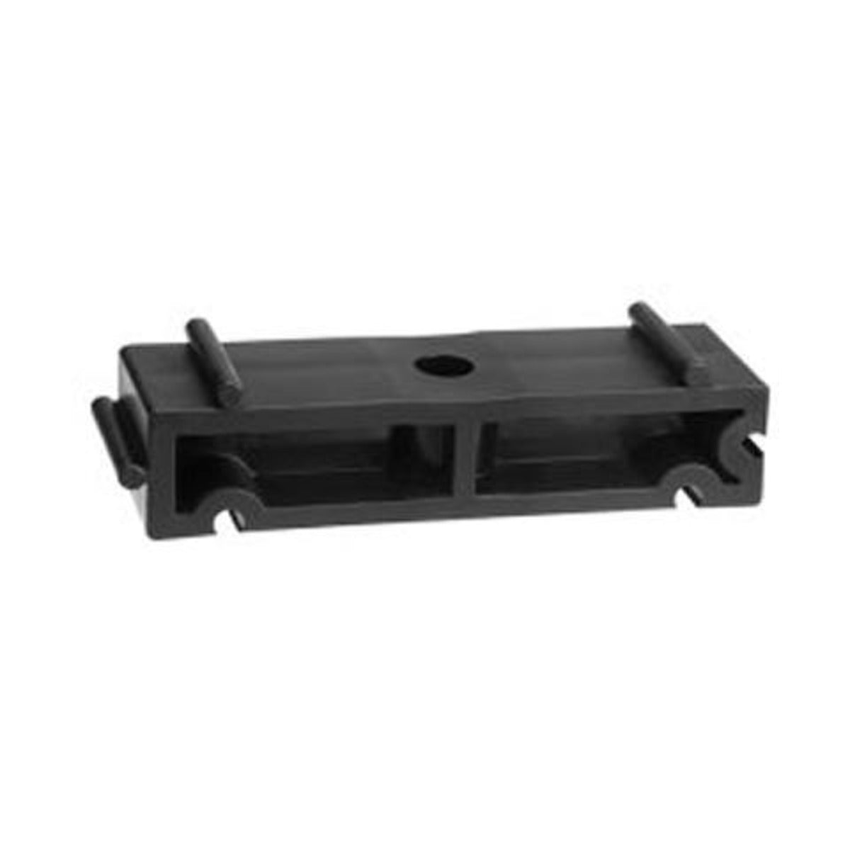 Black polypropylene spacing block for metric pipe clamps