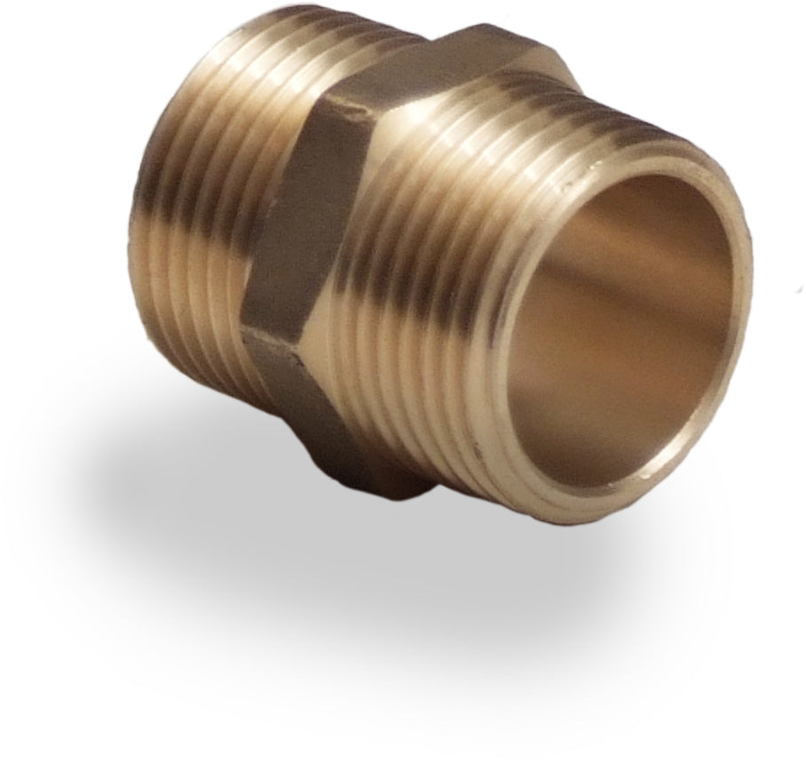 1-inch brass BSPP hexagon nipple