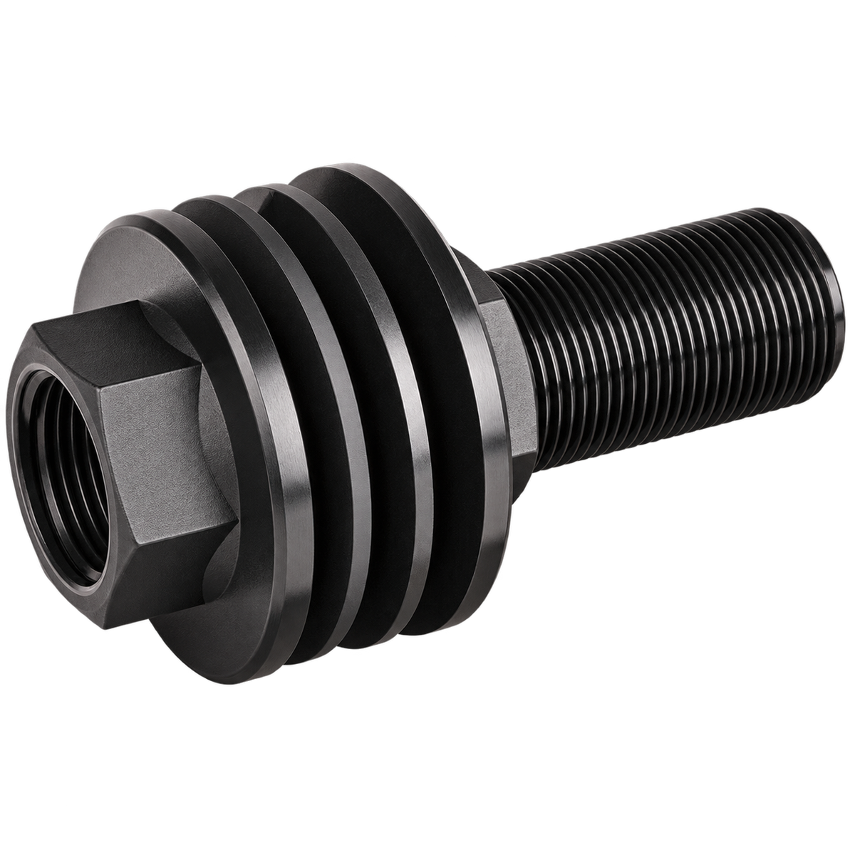 Black female BSPT tank connector fitting with sealing washers