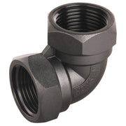 Black female BSPT threaded elbow fitting