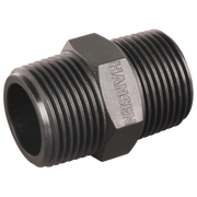Black male BSPT hex nipple threaded fitting