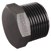 Black male BSPT hex screw plug