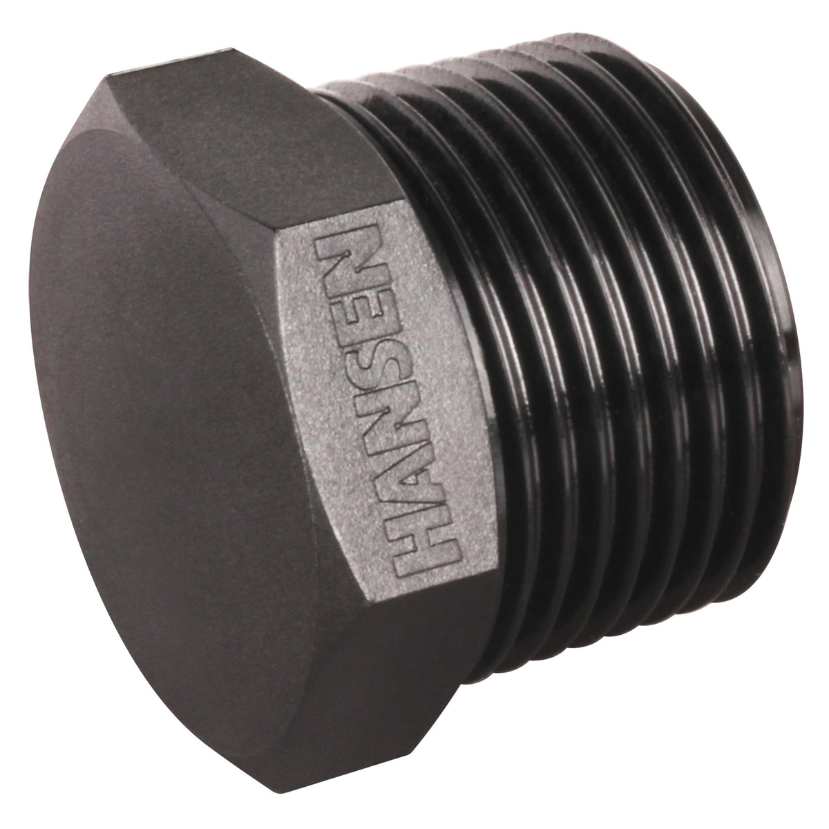 Black male BSPT hex screw plug