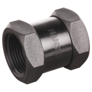 Black female BSPT hex socket threaded fitting