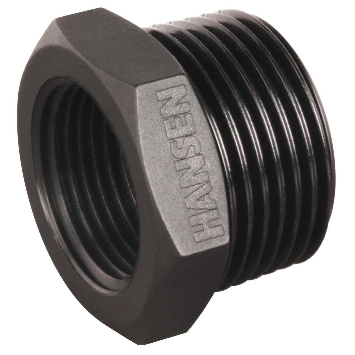 Black BSPT reducing bush threaded fitting