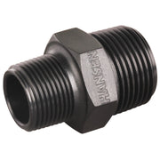 Black BSPT reducing hex nipple threaded fitting