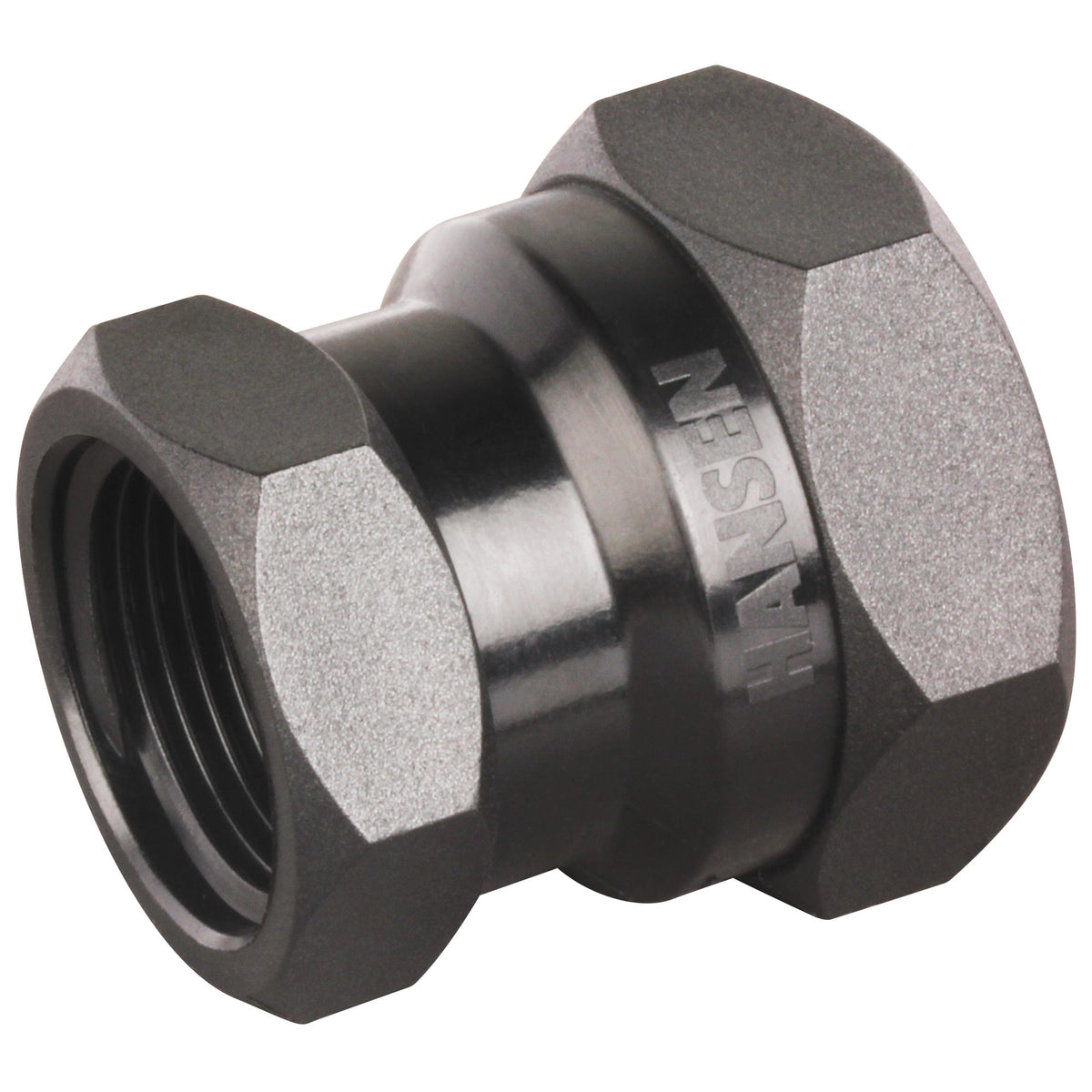 Black BSPT reducing hex socket threaded fitting